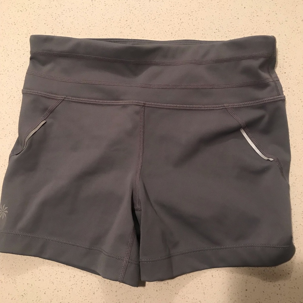 Athleta fitted workout shorts size small, gray